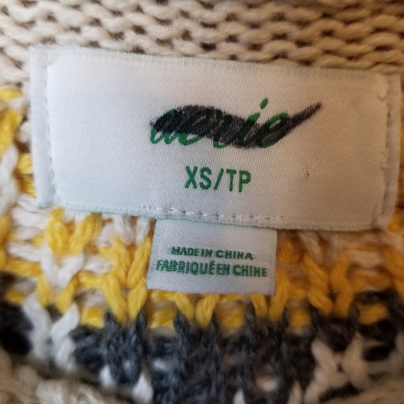 Aerie Fair Isle Nordic Hi-Lo Front Crewneck Cotton Blend Long Sleeve Sweater - Picture 8 of 15